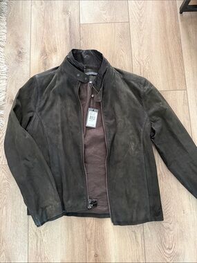 John varvatos hundred percent goat, suede jacket